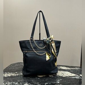 Kate Spade ♠️ Tote with Gold Chain & Bag Scarf